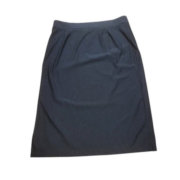 Venezia Jeans 22/24 Black Pinstripe Stretch Pencil Skirt 16" Side Slit EUC Y2K - Picture 2 of 5